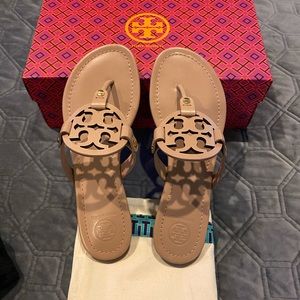 Tory Burch Miller sandals in beige new in box